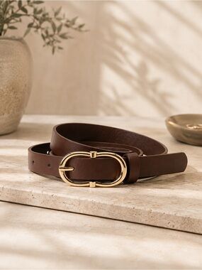 SMBT101 | Classic Double Ring Buckle Belt | Brown